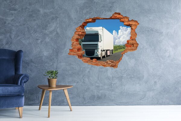 Fototapeta díra na zeď Bílý kamion nd-c-88989460