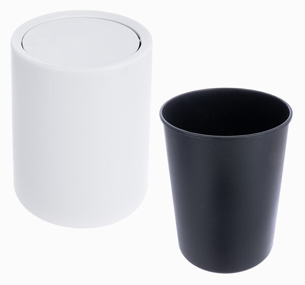Bílý plastový odpadkový koš 6 l – Orion
