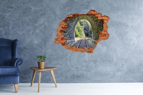 Fototapeta díra na zeď 3D Železniční tunel nd-c-89174539