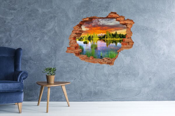 Nálepka fototapeta 3D výhled Řeka v lese nd-c-89317009