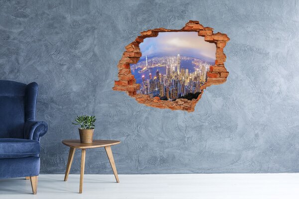 Fototapeta díra na zeď 3D Hongkong panorama nd-c-89343951