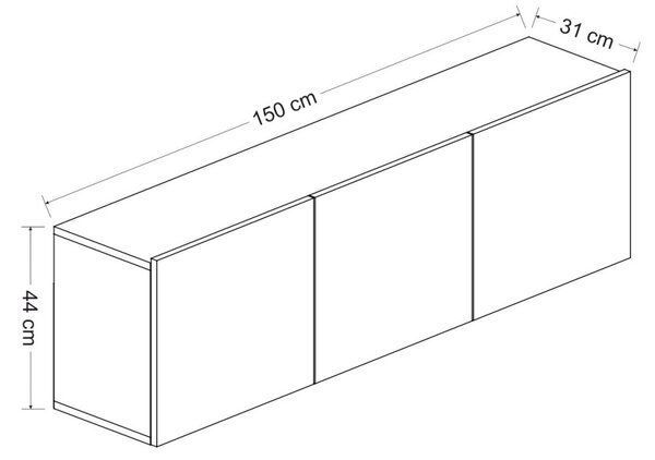 Hanah Home TV stolek White 150 cm bílý