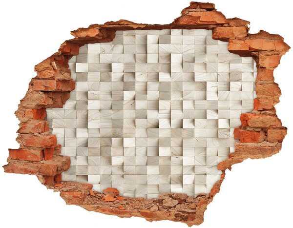 Samolepící díra 3D Dřevěné kostky nd-c-89246295