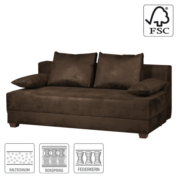 ROZKLÁDACÍ POHOVKA, textil, tmavě hnědá MID.YOU - Rozkládací pohovky, Online Only