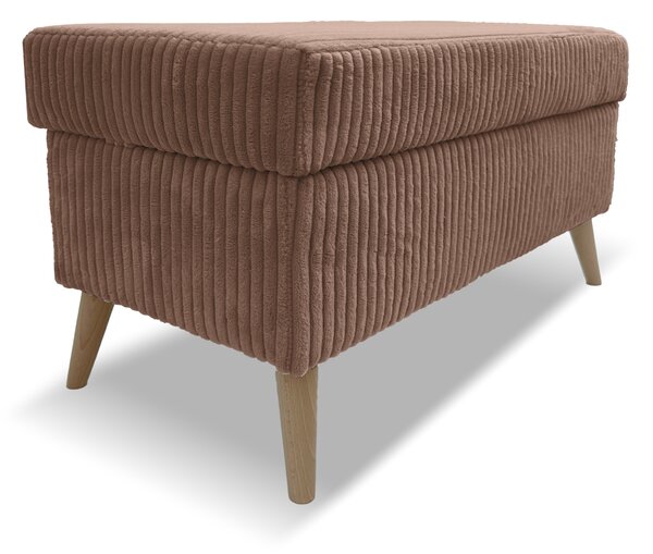 Taburet TESS 60x28 s úložným prostorem - hnědý - manšestr - LINCOLN 17