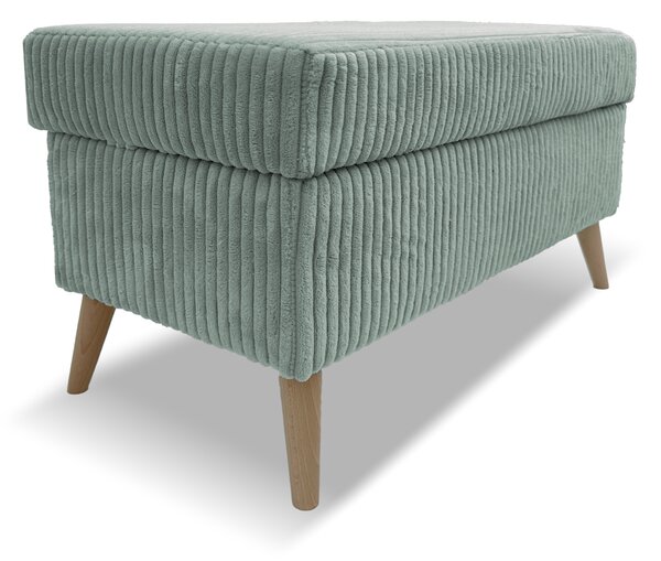 Taburet TESS 60x28 s úložným prostorem - zelený - manšestr - LINCOLN 72