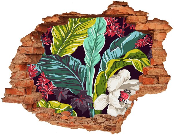 3D díra na zeď Tropické květiny nd-c-90768979