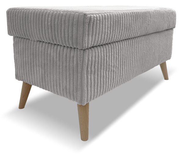 Taburet TESS 60x28 s úložným prostorem - šedý - manšestr - LINCOLN 86