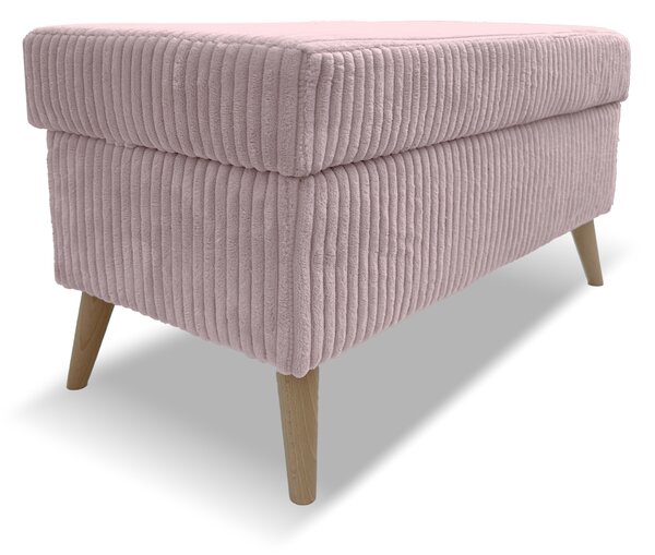 Taburet TESS 60x28 s úložným prostorem - růžový - manšestr - LINCOLN 61