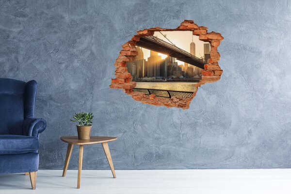 Fototapeta díra na zeď 3D Brooklynský most nd-c-91387944