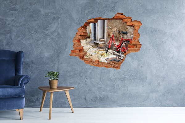 Díra 3D foto tapeta nálepka Červené kolo nd-c-92372421