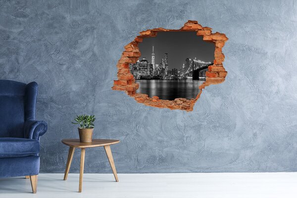 Foto fotografie díra na zeď Manhattan noc nd-c-92771254