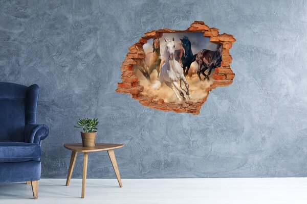 Fototapeta díra na zeď 3D Koně ve cvalu nd-c-92773051