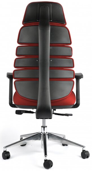 Kancelářská ergonomická židle SPINE s podhlavníkem — látka, nosnost 130 kg Šedá