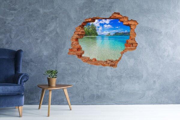 Díra 3D foto tapeta nálepka Pláš Seychely nd-c-93635847