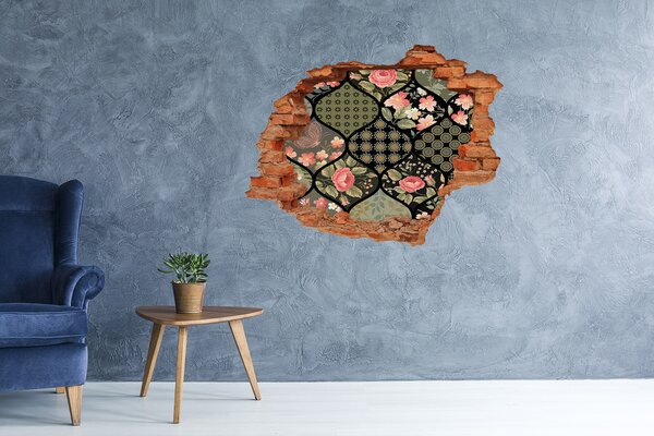 Fototapeta díra na zeď 3D Květinový vzor nd-c-94317778