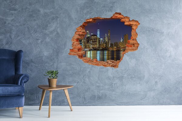 Fototapeta díra na zeď 3D Manhattan noc nd-c-94053969
