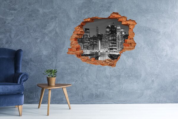 Díra 3D foto tapeta nálepka Manhattan noc nd-c-94703555