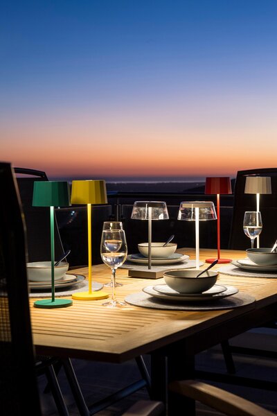 STOLNÍ LAMPA NA BATERIE, stmívač s regulačním kolečkem, 13,7/27 cm Dieter Knoll - Online Only svítidla, Online Only