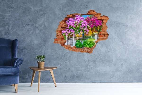 Fototapeta díra na zeď 3D Dům s bugenvilea nd-c-95673272