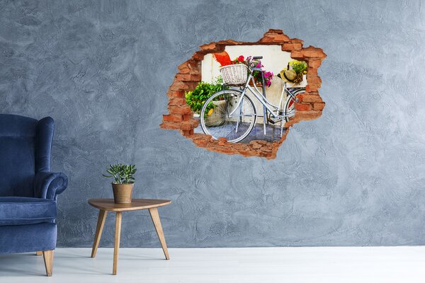 Fototapeta díra na zeď 3D Bílé kolo nd-c-96033968
