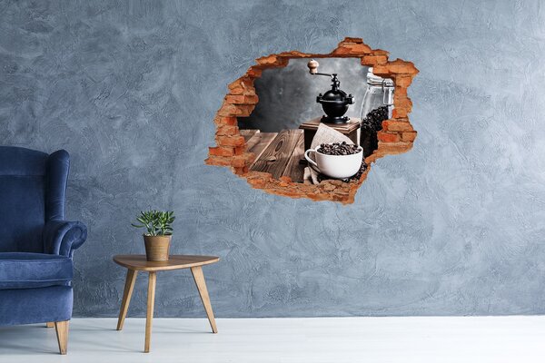 Díra 3D foto tapeta nálepka Mlýnek na kávu nd-c-96066762