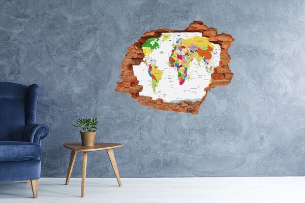 Fototapeta díra na zeď Mapa světa nd-c-96052492