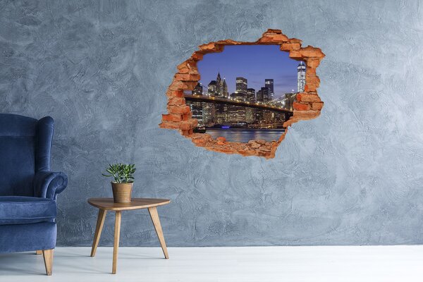 Foto fotografie díra na zeď Manhattan noc nd-c-96191867