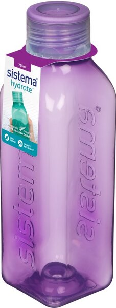 Sistema Hranatá Hranatá láhev se šroubovacím víčkem Hydrate Square 725 ml, fialová