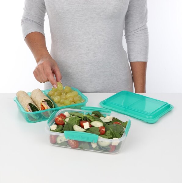Sistema Dělený svačinový box To Go LunchStack Rectangle 1,8 l, zelená