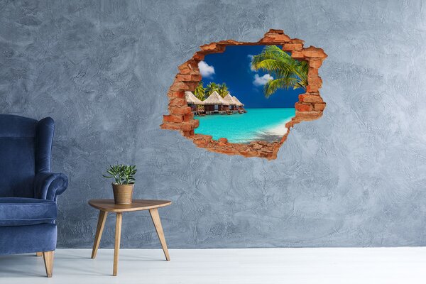 Nálepka fototapeta 3D na zeď Bungalovy Maledivy nd-c-97187351