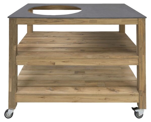 Sunfun Zoe Kuchyňský modul Kamado, 120 × 89 × 71,5 cm, teakové dřevo, keramika