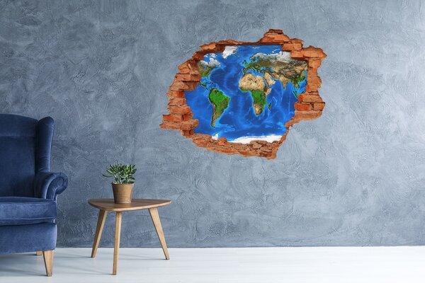 Díra 3D fototapeta nálepka Mapa světa nd-c-97580792