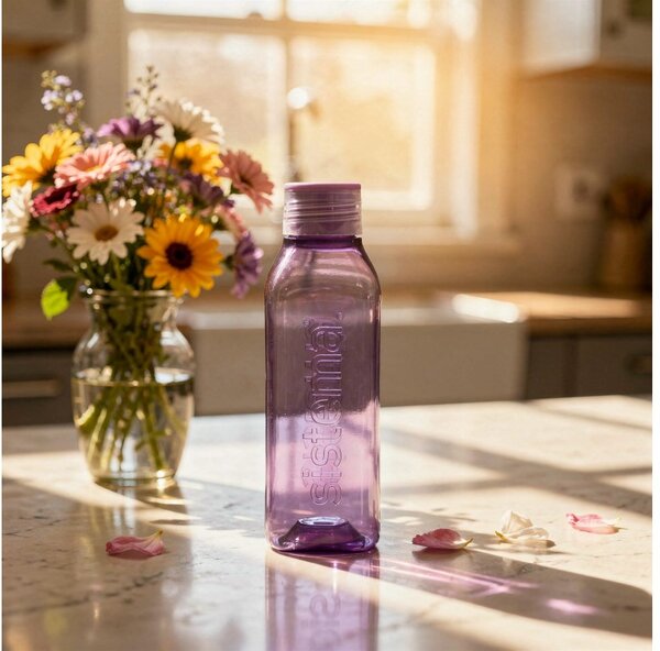 Sistema Hranatá láhev se šroubovacím víčkem Hydrate Square 475 ml, fialová