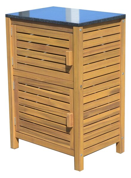 Sunfun Akácie Kuchyňský modul, 52 × 87 × 60 cm, dřevo z akácie, žula