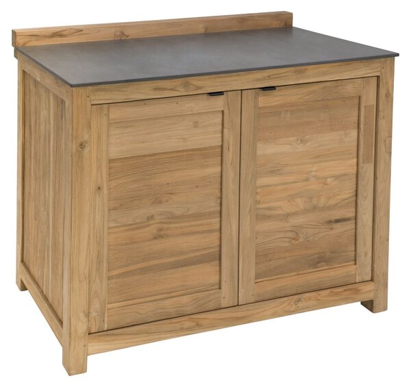 Sunfun Zoe Kuchyňský modul s dvířky, 120 × 94 × 63 cm, teakové dřevo, keramika