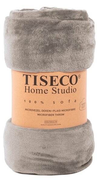 Tmavě šedá mikroplyšová deka Tiseco Home Studio, 220 x 240 cm