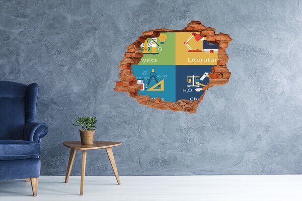 Díra 3D fototapeta nálepka Školní předměty nd-c-99028312