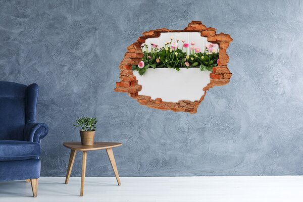 Fototapeta díra na zeď 3D Růžové sedmikrásky nd-c-99649628