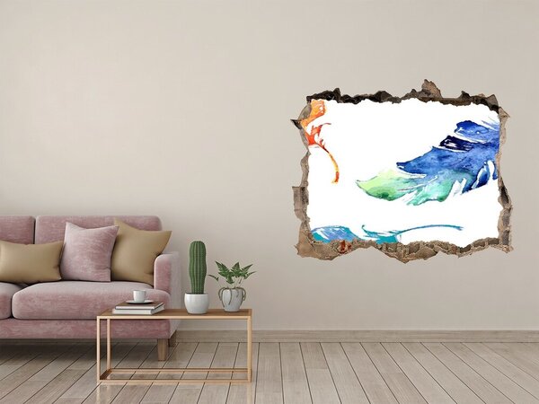 Díra 3D fototapeta nálepka Barevné pírka nd-k-71055360