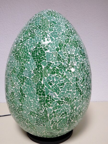 Stolní lampa zelená EGG, 50 cm, ruční práce, mozaika