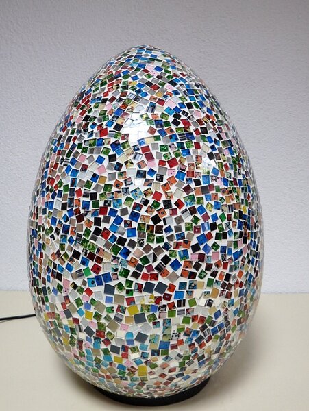 Stolní lampa EGG barevná, 50 cm, mozaika, ruční práce