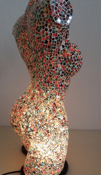 Stolní lampa Torzo ženy 60 cm,mozaika , ruční práce