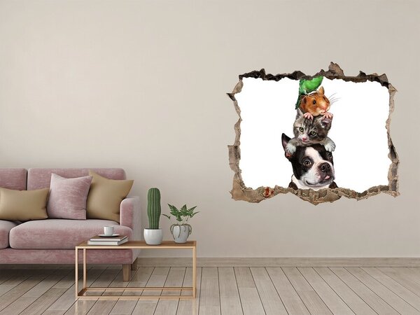 Díra 3D fototapeta na stěnu Zvířata nd-k-71830609