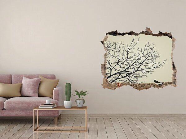 Díra 3D fototapeta na stěnu Vrány na stromě nd-k-72229851