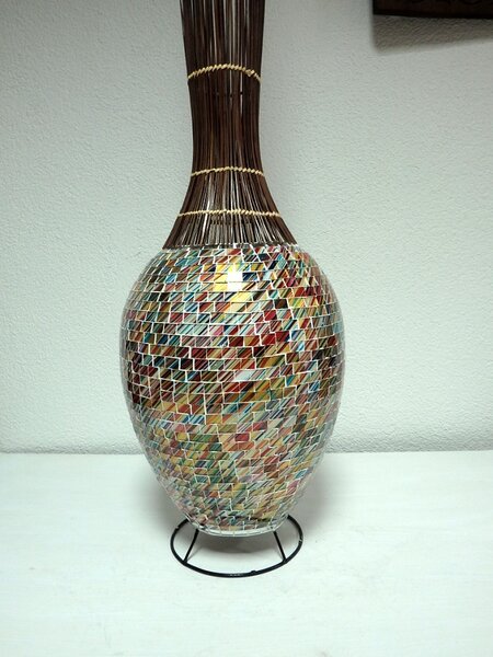 Stolní lampa ratanová EXOTIC, 130 cm, mozaika, ruční práce