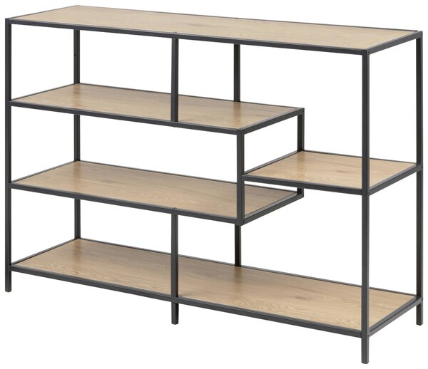 REGÁL, černá, barvy dubu, ocel, 114/78/35 cm Dieter Knoll - Knihovny