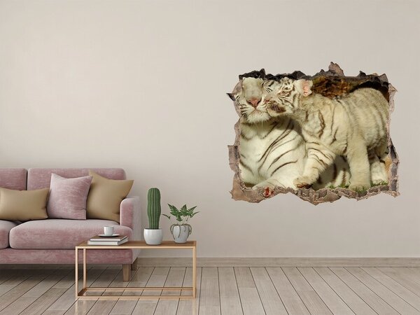 Díra 3D fototapeta nálepka Tygři nd-k-73601237