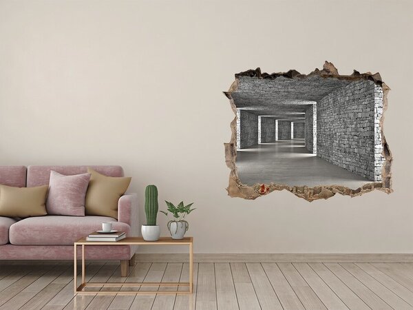 Díra 3D fototapeta nálepka Tunel z cihly nd-k-73658635