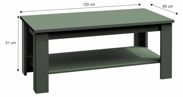KONDELA Konferenční stolek, zelená, Provance ST2